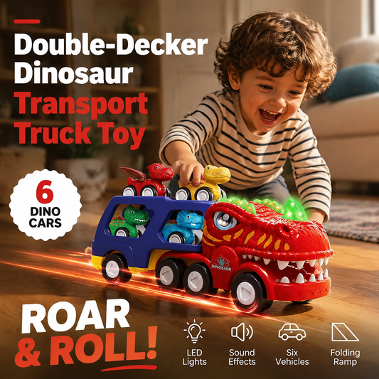 Spielzeug-Doppeldecker-Dinosaurier-Transport-Lkw🚛