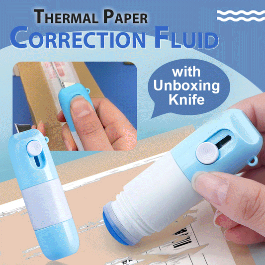 🧴🔪Thermopapier-Korrekturflüssigkeit mit Auspackmesser