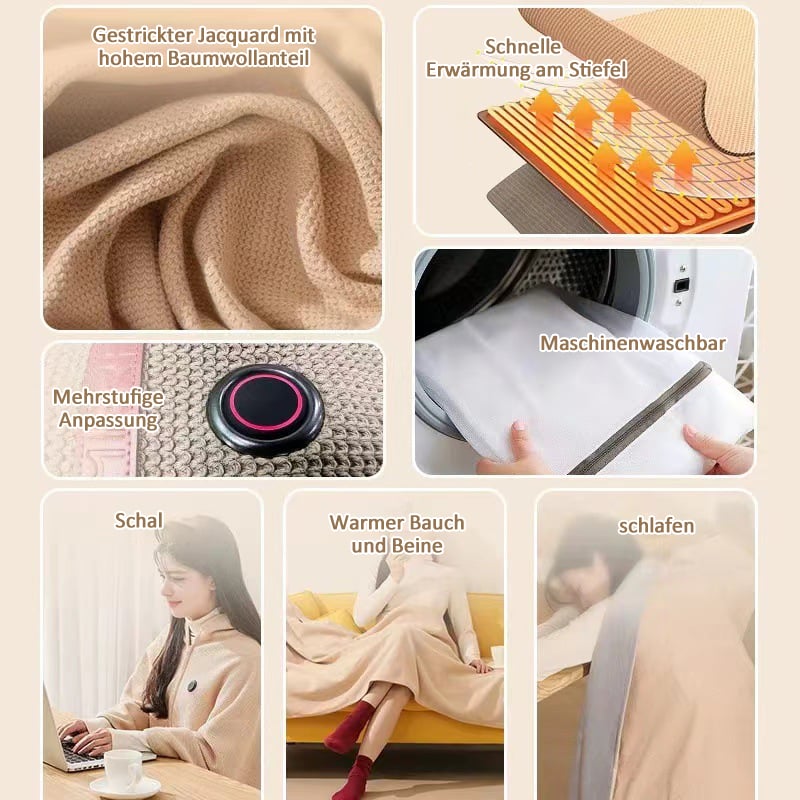 ❄️Portable Weiche elektrische Heizdecke mit Reißverschluss Shawl⛄