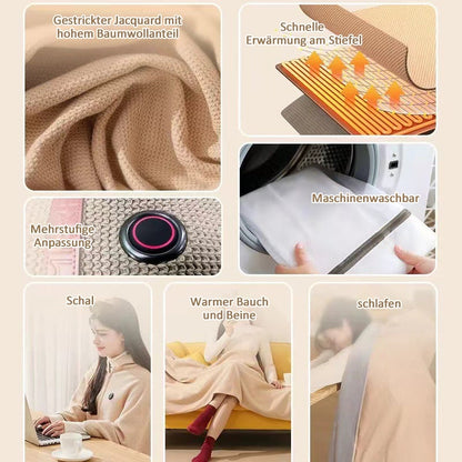 ❄️Portable Weiche elektrische Heizdecke mit Reißverschluss Shawl⛄