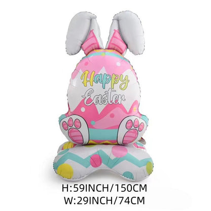 💎 OSTER-FRÜHBUCHER-SALE! 💎 Riesen 3D-Steh-Hase-Ballon – Selbststehend, Wiederverwendbar & Farbenfroh für Festliche Osterstimmung 🐰🎈