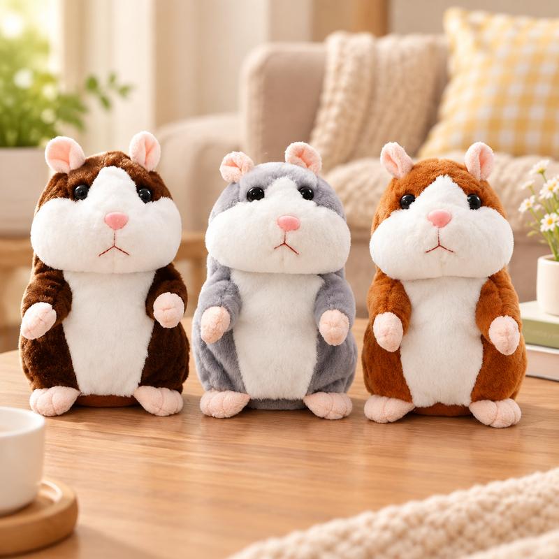 Sprechender Plüsch-Hamster – wiederholt alles, was man sagt, bewegt dabei automatisch den Kopf; ein Riesenspaß für Kinder und Erwachsene