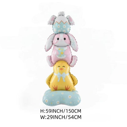 💎 OSTER-FRÜHBUCHER-SALE! 💎 Riesen 3D-Steh-Hase-Ballon – Selbststehend, Wiederverwendbar & Farbenfroh für Festliche Osterstimmung 🐰🎈