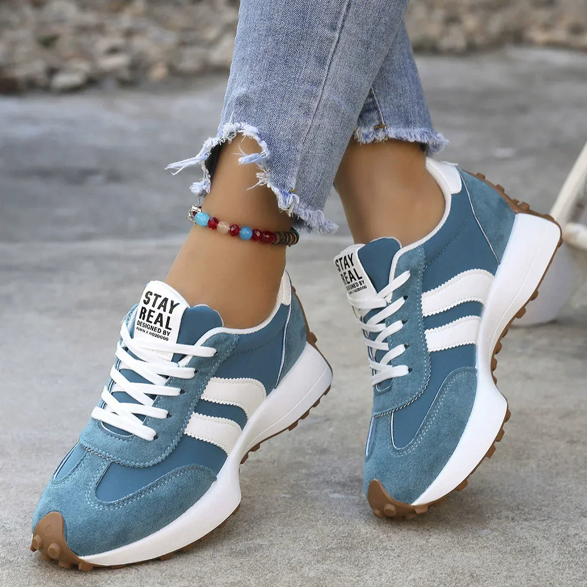 Damen-Freizeitschuhe – Klobige Sneaker mit 4 cm Platform, Rutschfest & Retro-Design in 6 Farben 🥿🌈