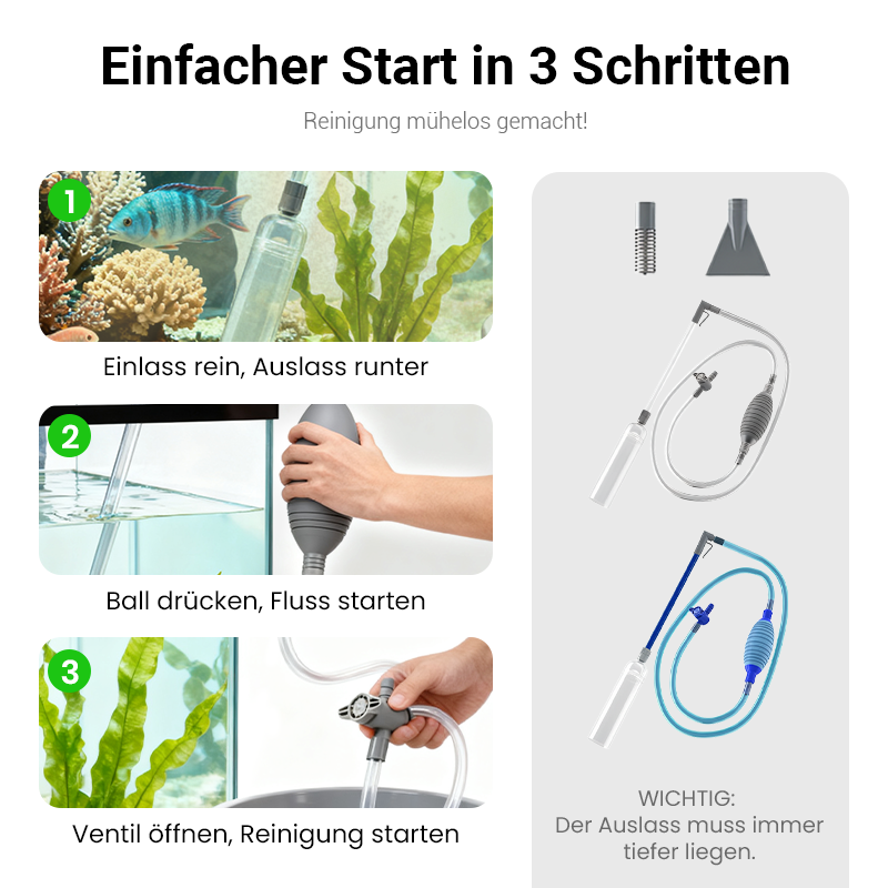 Siphon-Bodenreiniger für Aquarien