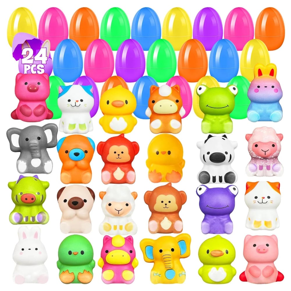 🔥12/24 STÜCK OSTER-EIER MIT LANGSAM AUFGEHENDEN SQUISHY-SPIELZEUGEN