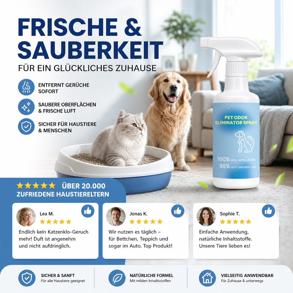 📢📢50 % Rabatt!! 🐾✨ Geruchsentferner‑Spray für Haustiere｜Beseitigt Tiergerüche, schonend für Innenräume