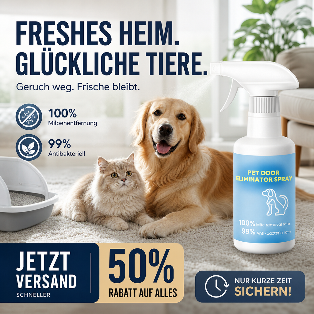 📢📢50 % Rabatt!! 🐾✨ Geruchsentferner‑Spray für Haustiere｜Beseitigt Tiergerüche, schonend für Innenräume