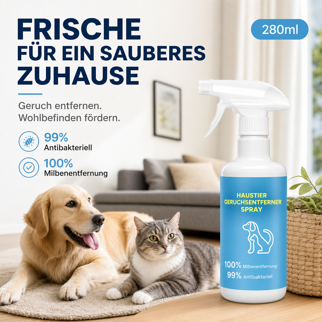 📢📢50 % Rabatt!! 🐾✨ Geruchsentferner‑Spray für Haustiere｜Beseitigt Tiergerüche, schonend für Innenräume