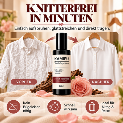Keine Falten mehr, dazu noch ein Hauch von Rosen – Forest Rosewood: einfach aufsprühen und tragen – überall makellos.