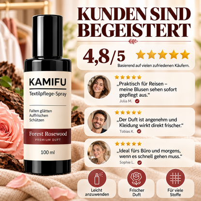 Keine Falten mehr, dazu noch ein Hauch von Rosen – Forest Rosewood: einfach aufsprühen und tragen – überall makellos.