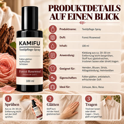 Keine Falten mehr, dazu noch ein Hauch von Rosen – Forest Rosewood: einfach aufsprühen und tragen – überall makellos.