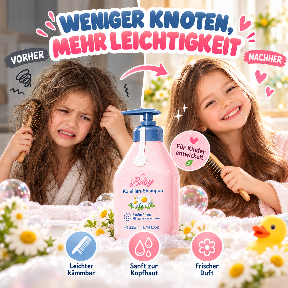 👶Aminosäure-Shampoo für Kinder – macht das Haar geschmeidig und pflegt es, ohne Silikone🧴