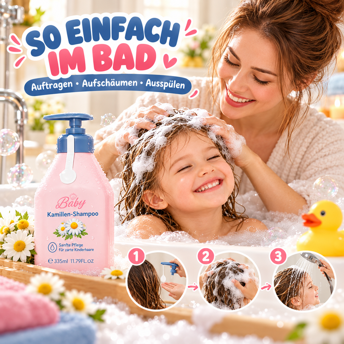 👶Aminosäure-Shampoo für Kinder – macht das Haar geschmeidig und pflegt es, ohne Silikone🧴