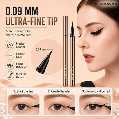 💄 1+1 gratis ! Hochpräziser Flüssig-Eyeliner mit 0,09mm Spitze – Wasserfest, schweißfest & 5 Farbtöne verfügbar
