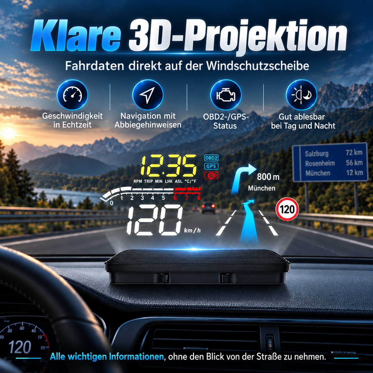 🛒🚘 Universelles Head-Up-Display für Autos – Technologie und Sicherheit für jede Fahrt. Jetzt bestellen!