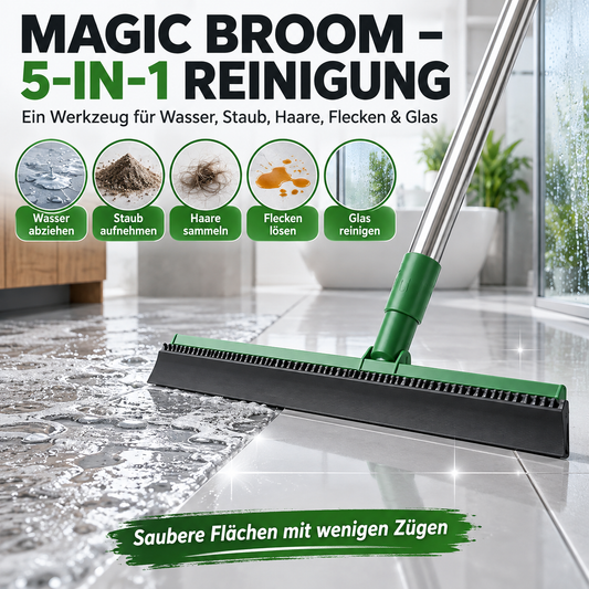 💦Staub und Flecken entfernen – 5-in-1-Funktion, „Magic Broom“ Kehrmaschine