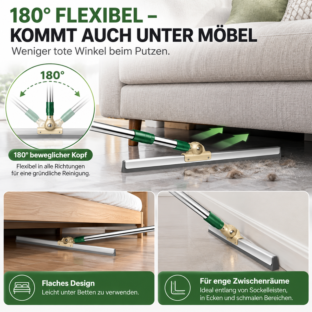 💦Staub und Flecken entfernen – 5-in-1-Funktion, „Magic Broom“ Kehrmaschine