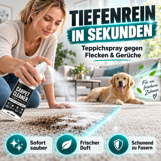 📢📢50 % Rabatt!!🧼✨ Tiefenreinigendes Teppichspray – entfernt hartnäckige Flecken und neutralisiert Gerüche sofort!