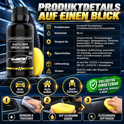 50 ml Kristallbeschichtung für Kunststoffteile mit Schwämmen💎🚗
