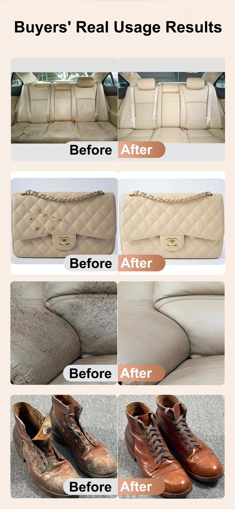 ✨ Lederpflegecreme: Rein natürlicher, ungiftiger Lederpflegestoff - wasserabweisende Formel.🧼