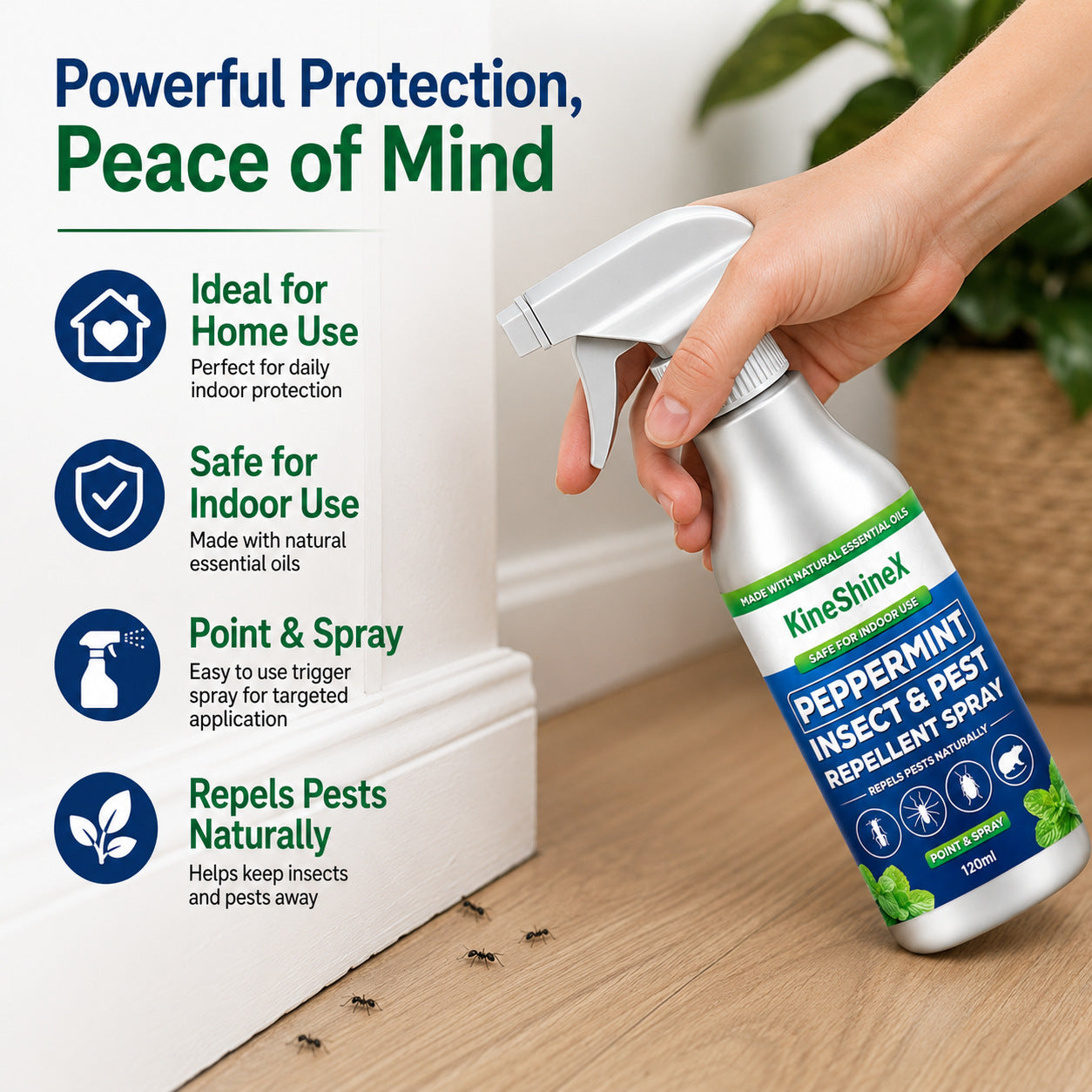 👍Hot Sale- Buy 2 Get 1 Free🗑️Natural Peppermint Oil Insect and Pest Spray🪳🦟 –Maximum Strength - Safe Scent Formula for Home & Garden