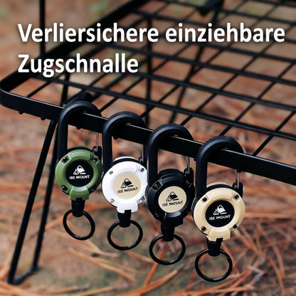 🏆Schlüsselanhänger mit ausziehbarem Karabinerhaken 🎣 – 65 cm langes Stahlband, robuster Ausweishalter, leichtes EDC-Accessoire für Schlüssel, Ausweise und den Einsatz im Freien