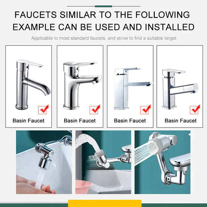 🔥Großer Verkauf 50% Rabatt & 2 KAUFEN, 1 GRATIS🔥 1080° großwinklig drehbarer Spritzwasserfilter Wasserhahn