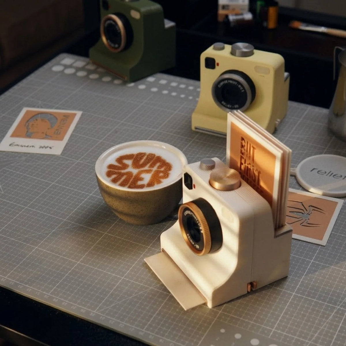 ☕📸 One-Touch-Latte-Art-Kamera – 3D-Kaffee-Schablonen-Drucker-Set für individuelle Getränkedesigns ✨