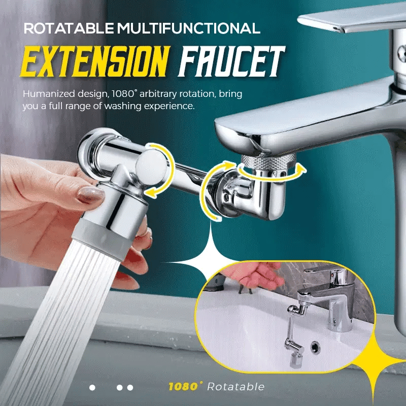 🔥Großer Verkauf 50% Rabatt & 2 KAUFEN, 1 GRATIS🔥 1080° großwinklig drehbarer Spritzwasserfilter Wasserhahn