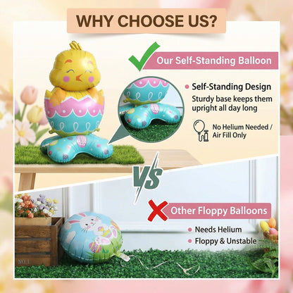 💎 OSTER-FRÜHBUCHER-SALE! 💎 Riesen 3D-Steh-Hase-Ballon – Selbststehend, Wiederverwendbar & Farbenfroh für Festliche Osterstimmung 🐰🎈