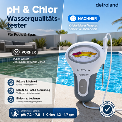 🔬🏊 50% RABATT! pH- & Chlormessgerät für Schwimmbäder – Präzise Messung von pH-Wert & Chlorgehalt – Einfach, schnell & zuverlässig 💧✨