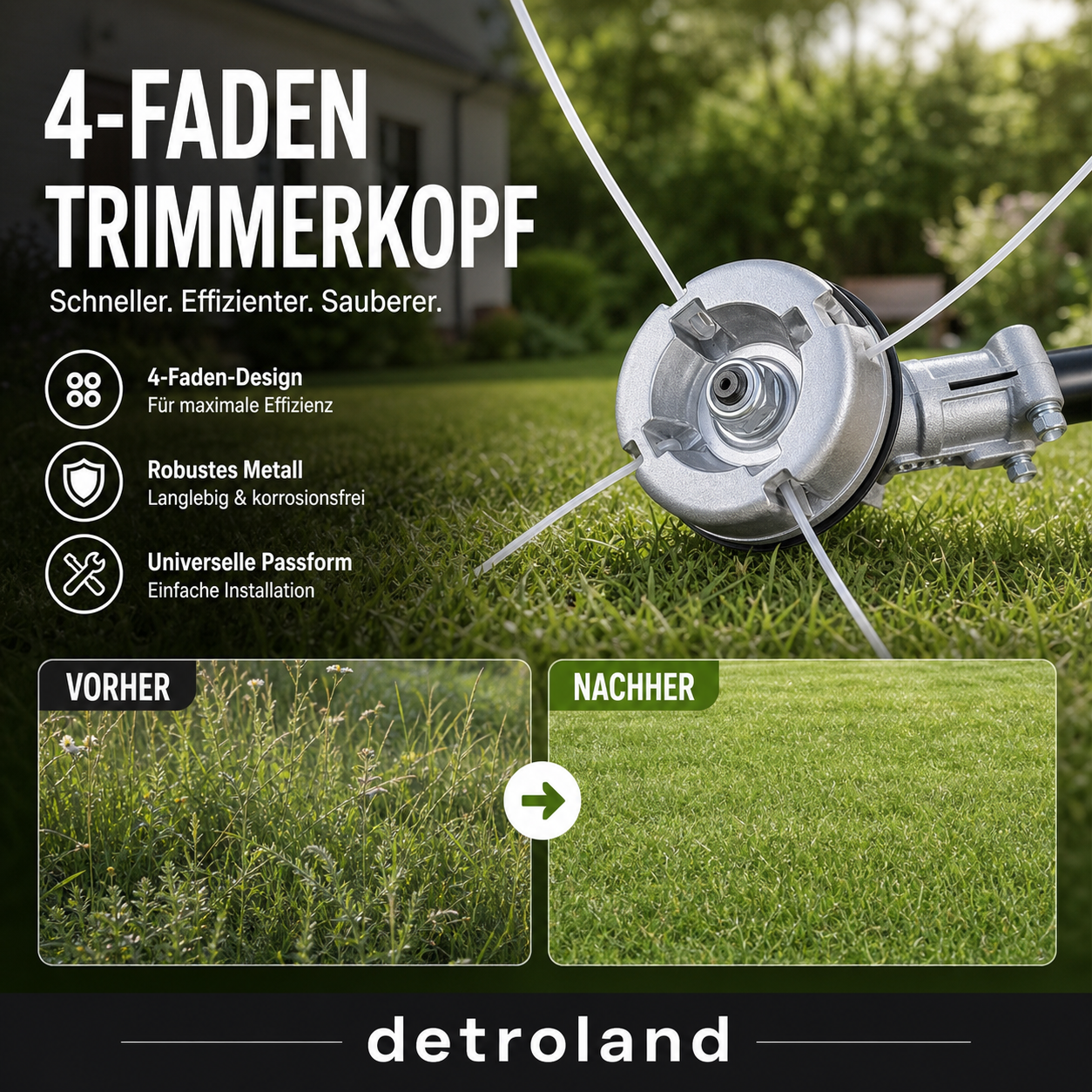 🌿 50% RABATT! 🔧 Aluminium-Trimmerkopf für Rasentrimmer & Freischneider – Universelle Passform, Robuste Konstruktion & Ideal Für Effizientes Mähen Und Unkrautentfernung 🏡