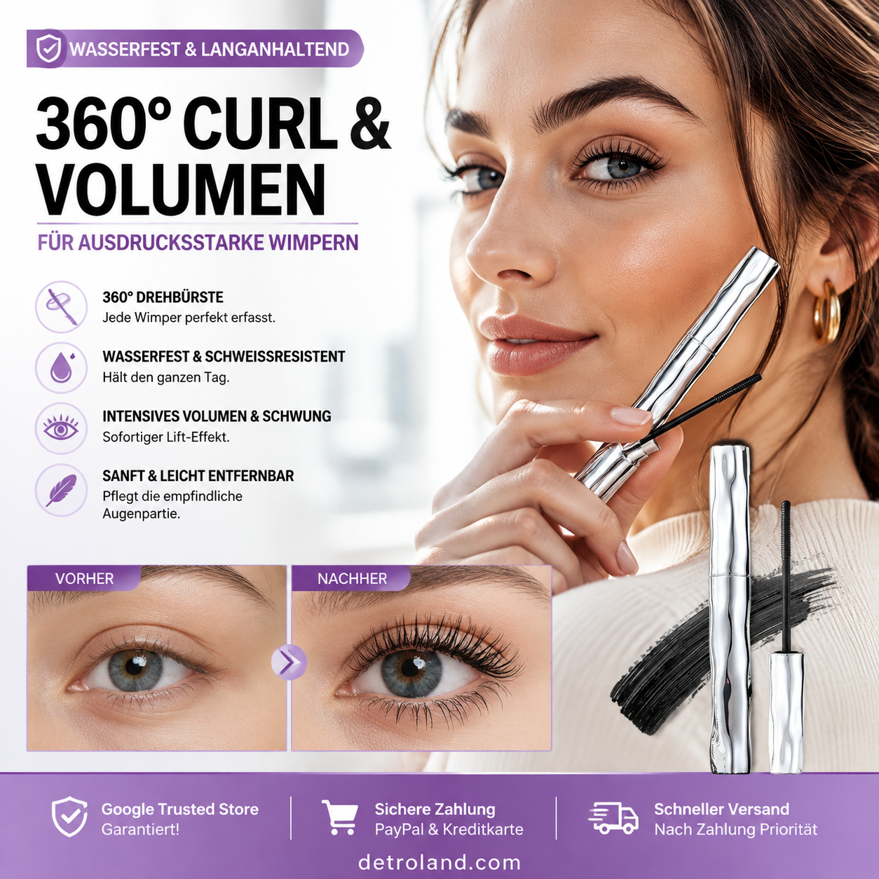 🔥HEISSER VERKAUF 2026💞ÜBER 50.000 VERKAUFT!⚡Wimpern-Primer, röhrenförmiger Wimpern-Primer, wasserfeste Mascara für langen Schwung, natürlich und wischfest
