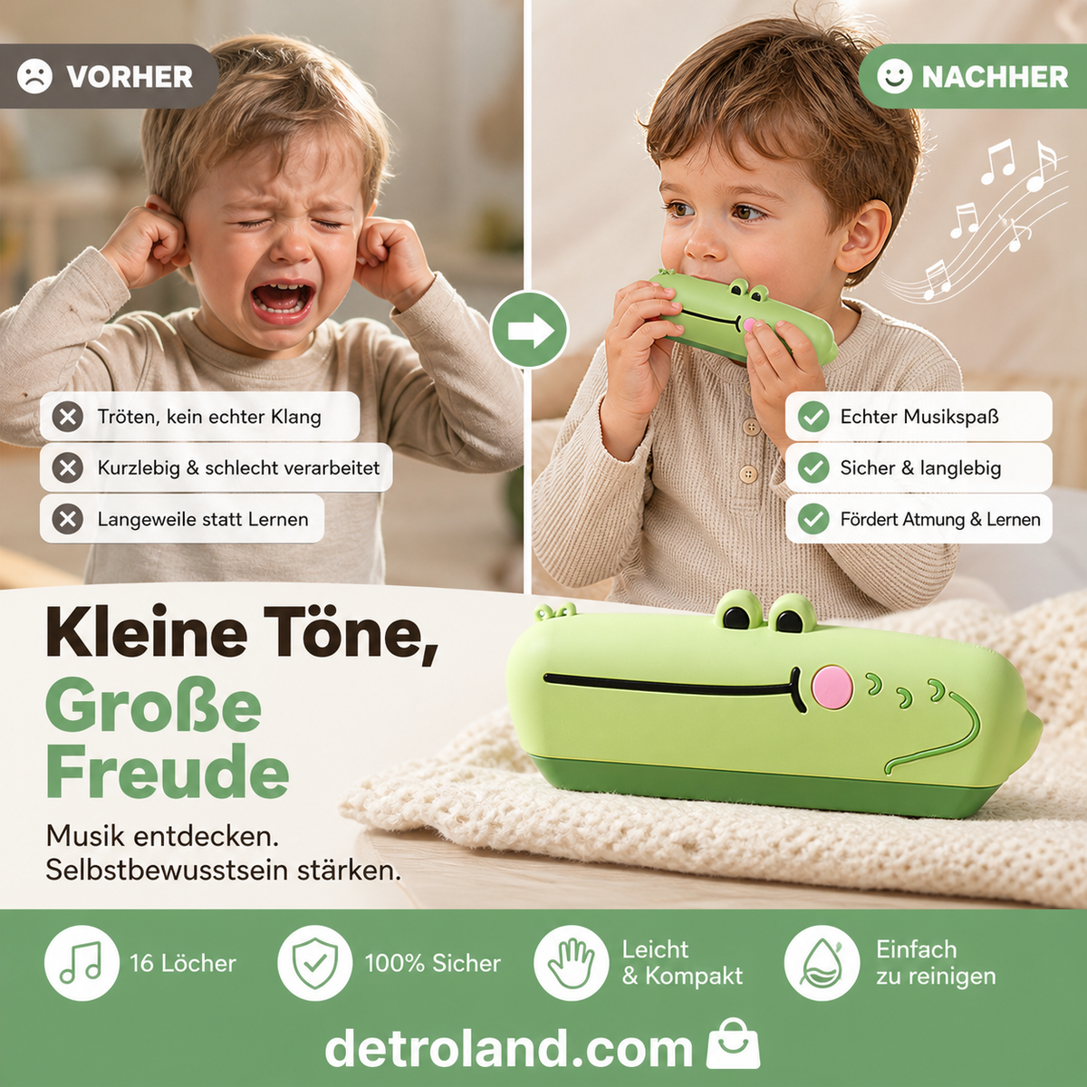16-Loch-Mundharmonika für Kinder mit Comic-Motiven🎵✨
