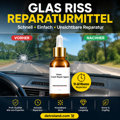 🔧 Glasriss Reparaturharz für Autoscheiben – Einfache Selbstverwendung, temperaturbeständig, klare unsichtbare Reparatur von Steinschlägen und Rissen