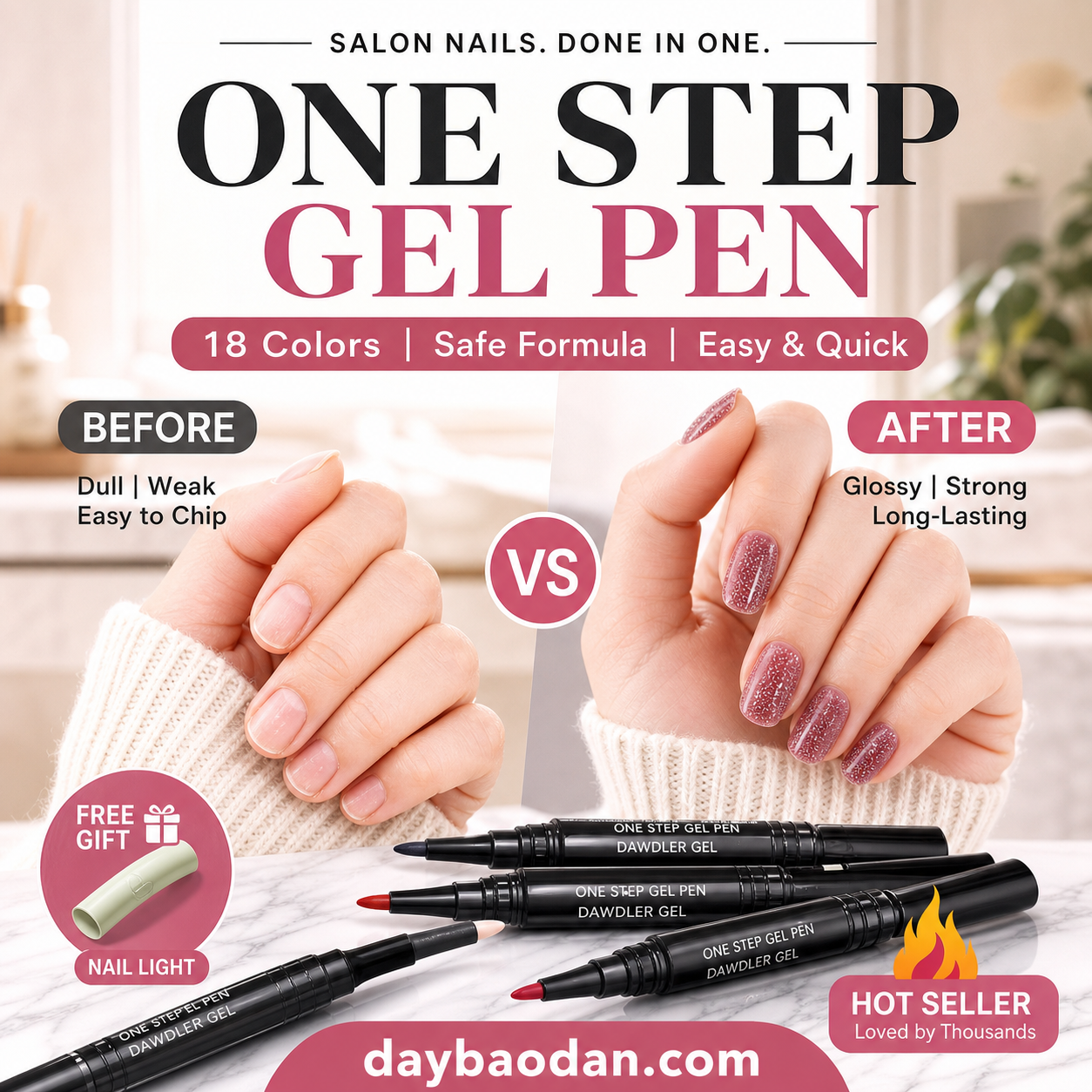 💅 Nur für kurze Zeit: 1 kaufen, 1 gratis ! ✨One Step Nagellackstift🎨Kostenlose Mini-UV-Nagellampe für die Hand💡
