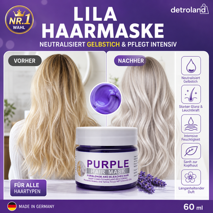 👱‍♀️Du möchtest deine Haarfarbe aufhellen? Dein Haar braucht dringend Pflege! Feuchtigkeitsspendende lila Haarmaske mit langanhaltendem Duft