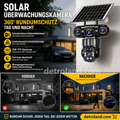 🥳HEISSER SALE 2026🥳💞50.000+ VERKAUFT!👵❤️  Solarbetriebene Mehrwinkel-Überwachungskamera