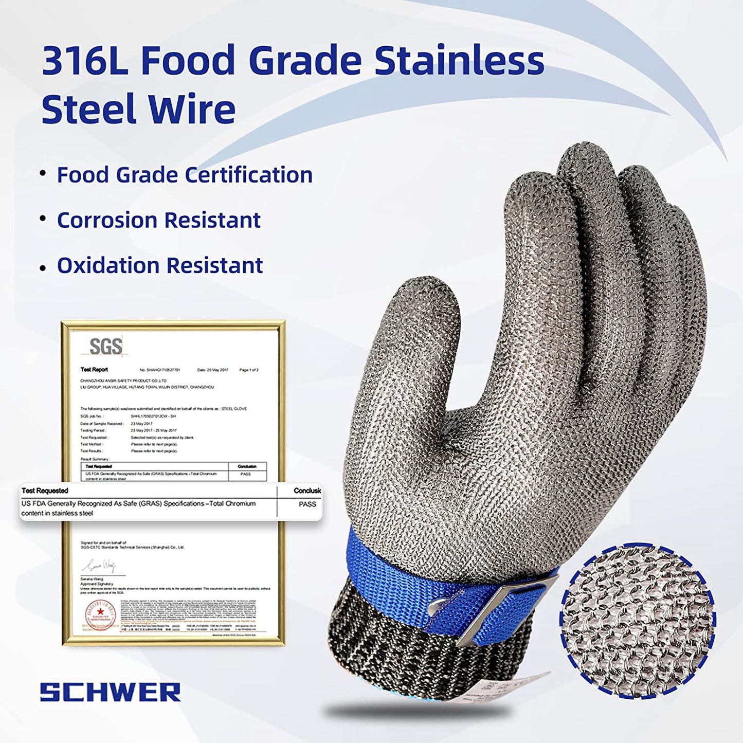 🧤 JETZT 50 % RABATT! 🥩 Handschuh aus Edelstahlgewebe – Höchste Schnittschutzklasse A9 – Perfekt für Metzger und Köche – Nie wieder Messerunfälle! 🔪🚫