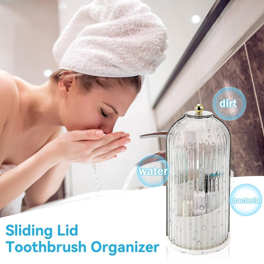 50% RABATT! 🏡 Zahnbürstenhalter mit Schiebedeckel – Hygienisches Design, Tropffrei & Platzsparend 🚿