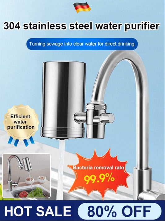🔥 HOT SALE 50% OFF 🔥  Installationsfreier Edelstahl Haushalt Wasserhahn Wasserreiniger