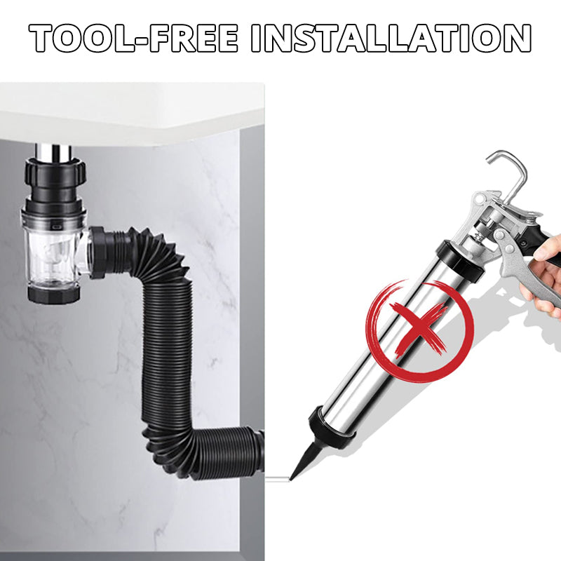 🔥🛠️ Teleskopierbares, geruchsdichtes Abflussrohr 🚿💨🧰