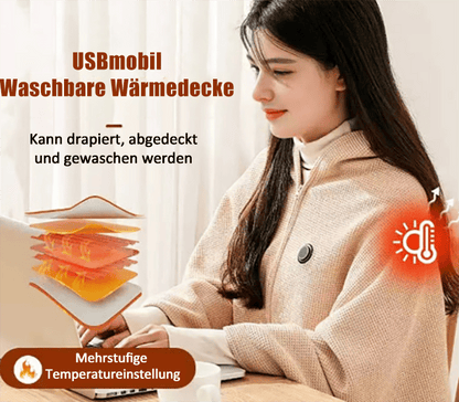 ❄️Portable Weiche elektrische Heizdecke mit Reißverschluss Shawl⛄