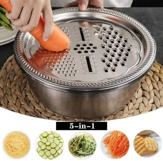 🥗 3-in-1 Set mit Schüssel, Abtropfschale & Reibe – Integrierter Abtropfkorb Zum Waschen, Abtropfen & Mischen Für Eine Effiziente Küche ✨