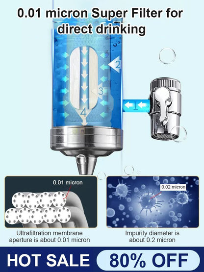 🔥 HOT SALE 50% OFF 🔥  Installationsfreier Edelstahl Haushalt Wasserhahn Wasserreiniger