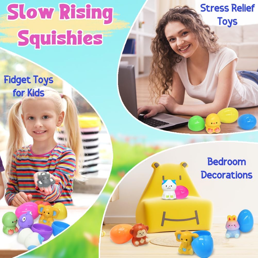 🔥12/24 STÜCK OSTER-EIER MIT LANGSAM AUFGEHENDEN SQUISHY-SPIELZEUGEN