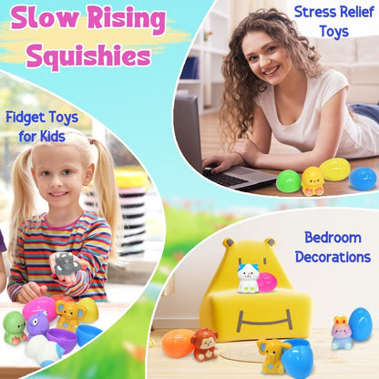 🔥12/24 STÜCK OSTER-EIER MIT LANGSAM AUFGEHENDEN SQUISHY-SPIELZEUGEN