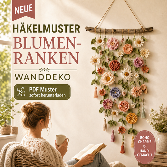 Boho-Dekoration mit all'uncinetto Blumen 🌸🌿