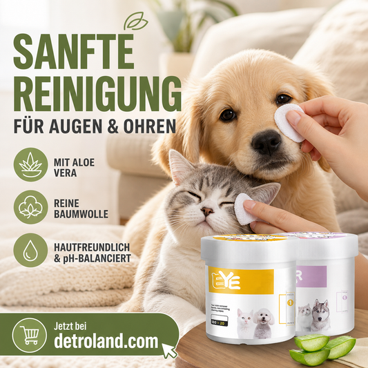 🥳HEISSER SALE 2026🥳💞50.000+ VERKAUFT!👵❤️  Natürliche, pflanzenbasierte Reinigungstücher für Augen und Ohren von Haustieren